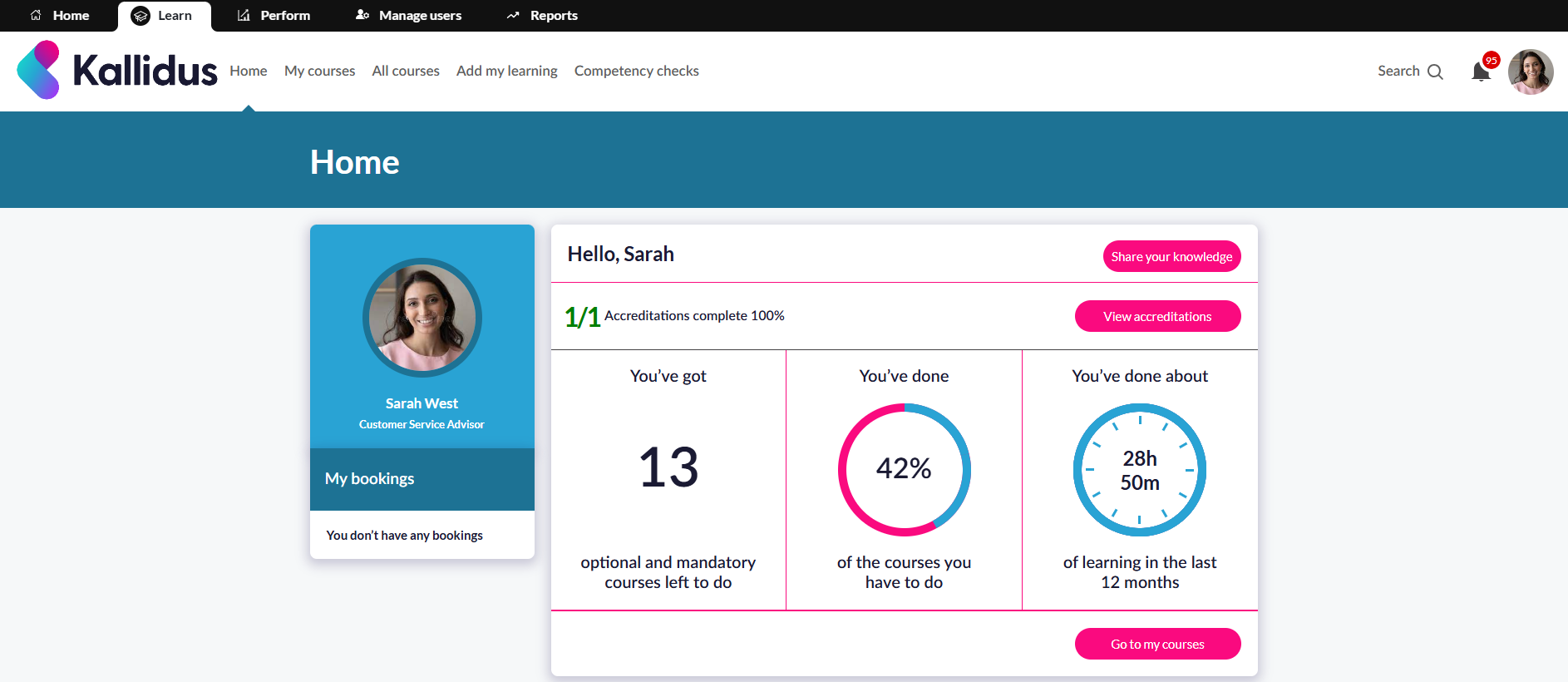 screenshot of Kallidus Learn
